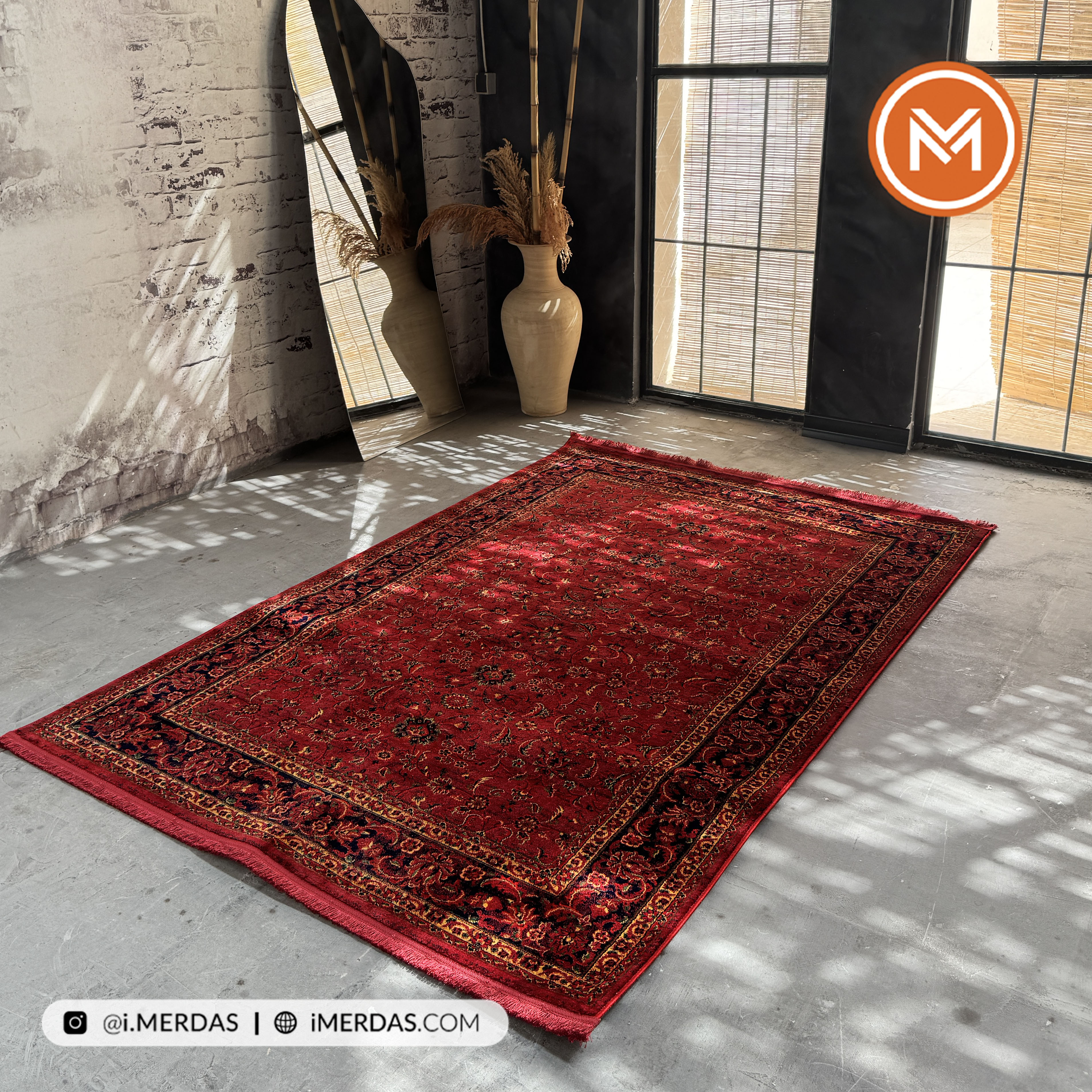فرش گبه هرمس کد 6059 زمینه لاکی